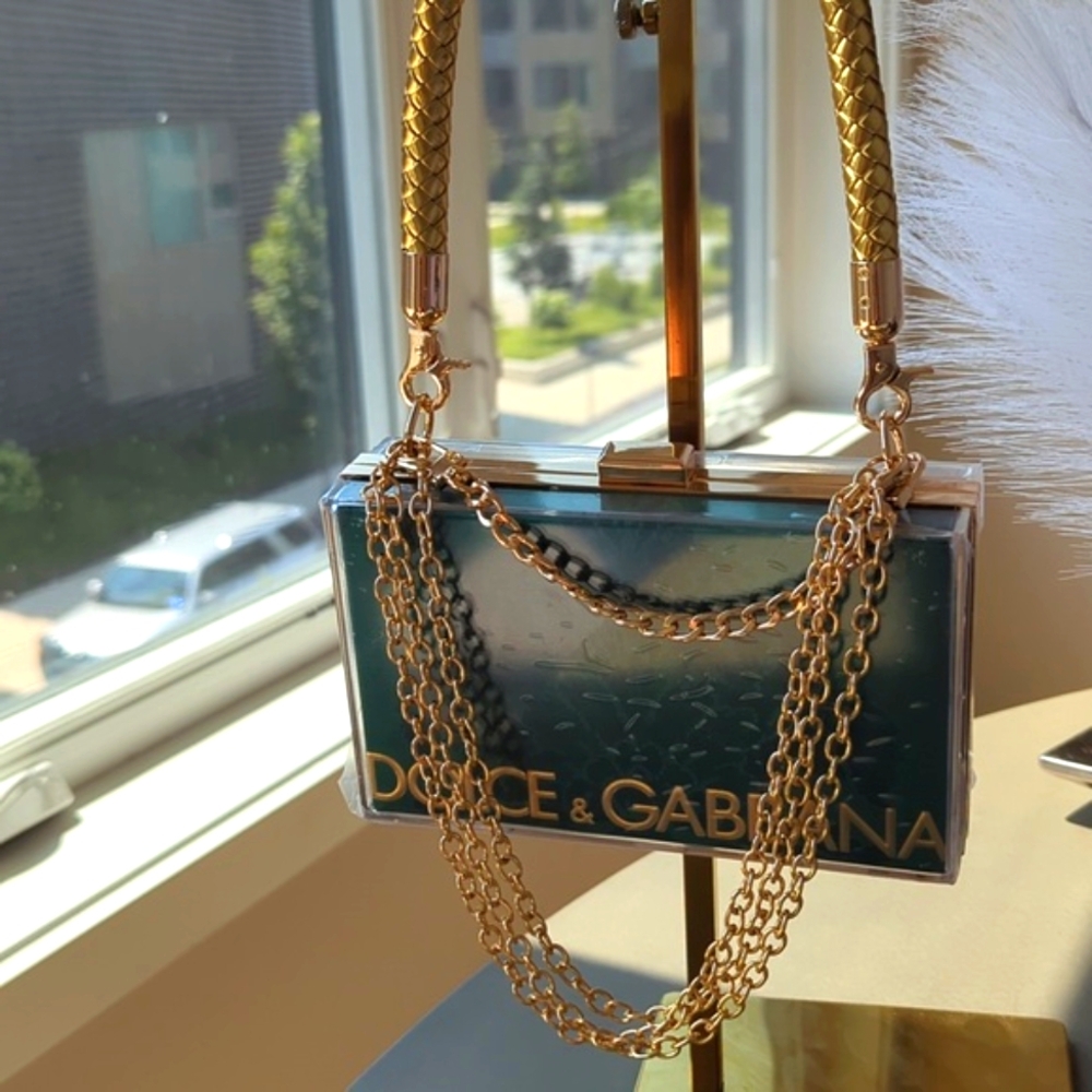 SOLD | Dolce & Gabbana Paper Shopping Bag Upcycled Novelty Clutch - Picture 3 of 8